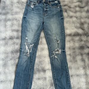 Classic Blue Distressed Skinny Jeans